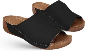 Lausiuoe Women's Sandals Comfortable Cute Orthopedic Slippers Dressy Casual Summer Arch Support Orthotic Slides Walking Shoes