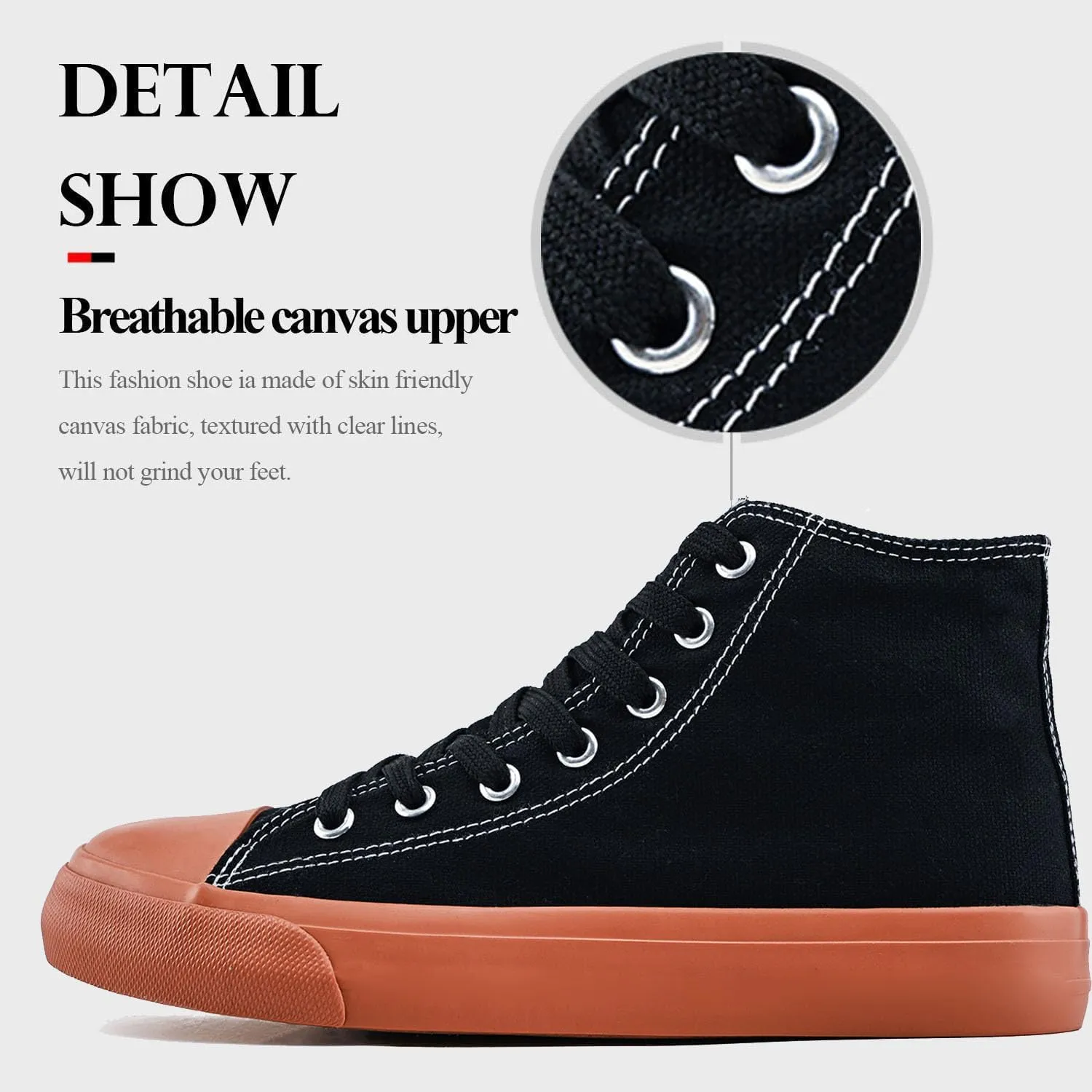 LUMUBBY Canvas Shoes for Women Men High Top Canvas Sneakers Fashion Lace Up Sneakers Classic Casual Walking Shoes Comfortable Breathable