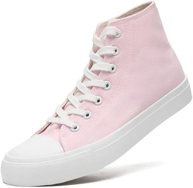 LUMUBBY Canvas Shoes for Women Men High Top Lace Up Sneakers Canvas Fashion Sneakers Classic Casual Walking Shoes Comfortable Breathable…