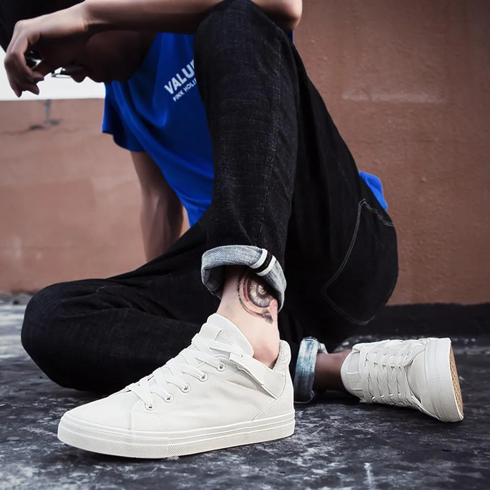 MAUGELY Men's Casual Canvas Shoes Breathable Fashion Walking Board Shoes