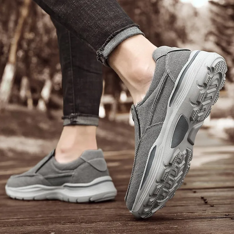 Mens Canvas Shoes Loafers Slip On Walking Shoes-Sneakers Comfort Driving Shoes Spring Breathable