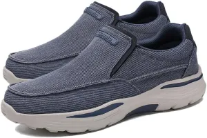 Mens Canvas Shoes Loafers Slip On Walking Shoes-Sneakers Comfort Driving Shoes Spring Breathable