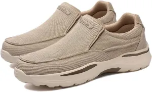Mens Canvas Shoes Loafers Slip On Walking Shoes-Sneakers Comfort Driving Shoes Spring Breathable