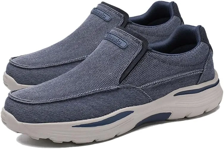 Mens Canvas Shoes Loafers Slip On Walking Shoes-Sneakers Comfort Driving Shoes Spring Breathable