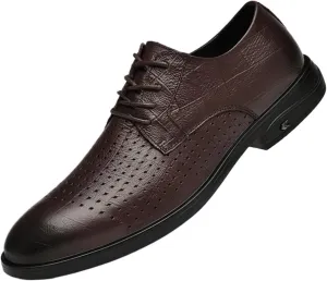 Mens Classic Formal Oxford Shoes Breathable Patent Leather Tuxedo Wedding Business Dress Shoes Genuine Leather Pointed Toe Comfortable Elegant Business Formal