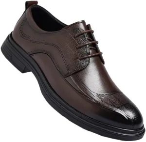 Men's Classic Lace-up Formal Oxfords Classic Round Toe Lug Sole Fashion Business Casual Formal Work Shoes