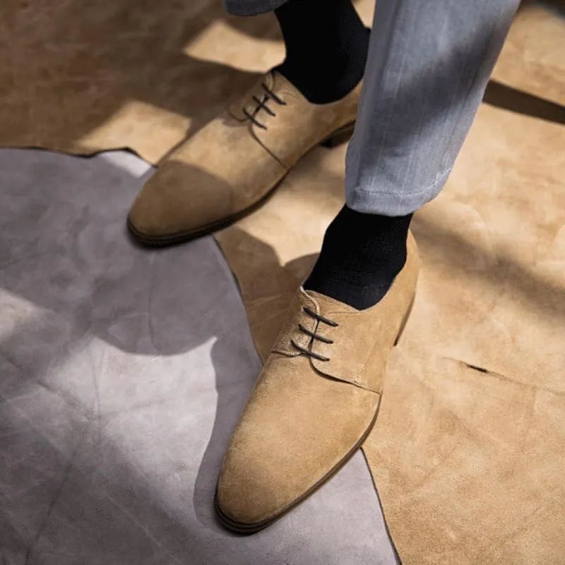 Men's Classic Lace-up Formal Oxfords Hand Stitched Casual Business Formal Derby Shoes for Wedding Evening Uniform Party Office Dress Shoes