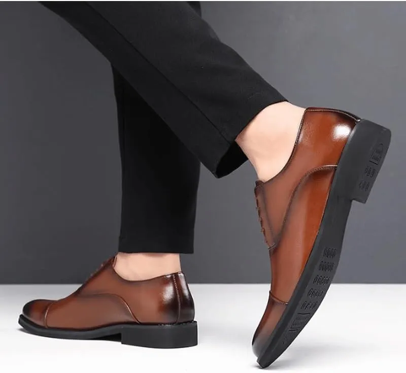 Men's Classic Lace-up Formal Oxfords Slip On Pointed Toe Classic Formal Business Shoes for Driving Walking Wedding Outdoor Indoor Size