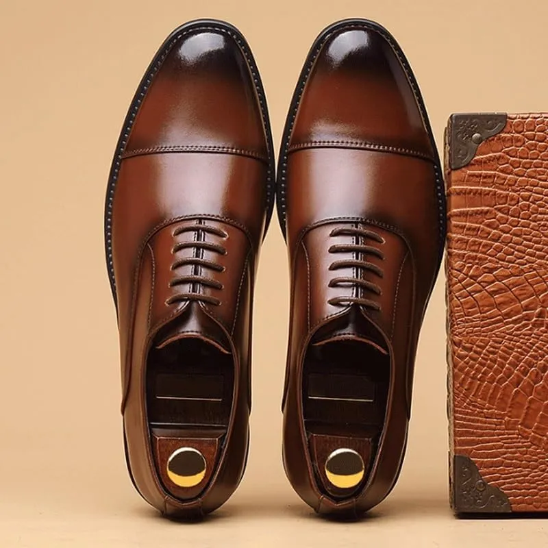 Men's Classic Lace-up Formal Oxfords Slip On Pointed Toe Classic Formal Business Shoes for Driving Walking Wedding Outdoor Indoor Size