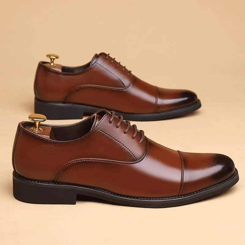 Men's Classic Lace-up Formal Oxfords Slip On Pointed Toe Classic Formal Business Shoes for Driving Walking Wedding Outdoor Indoor Size