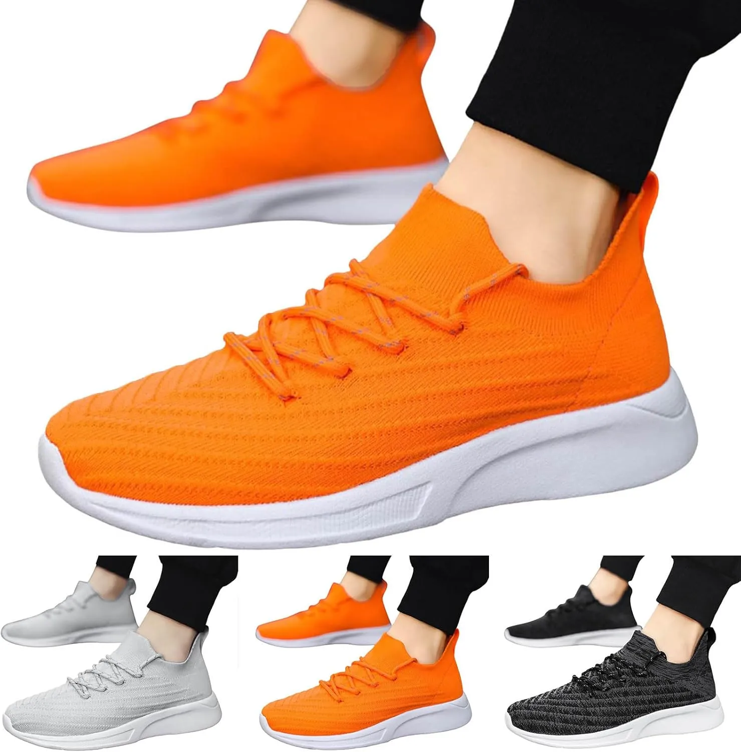 Men's Comfortable Canvas Shoes Breathable and Light Outdoor Comfy Walking Shoe Convenient Elderly Slip On Shoes