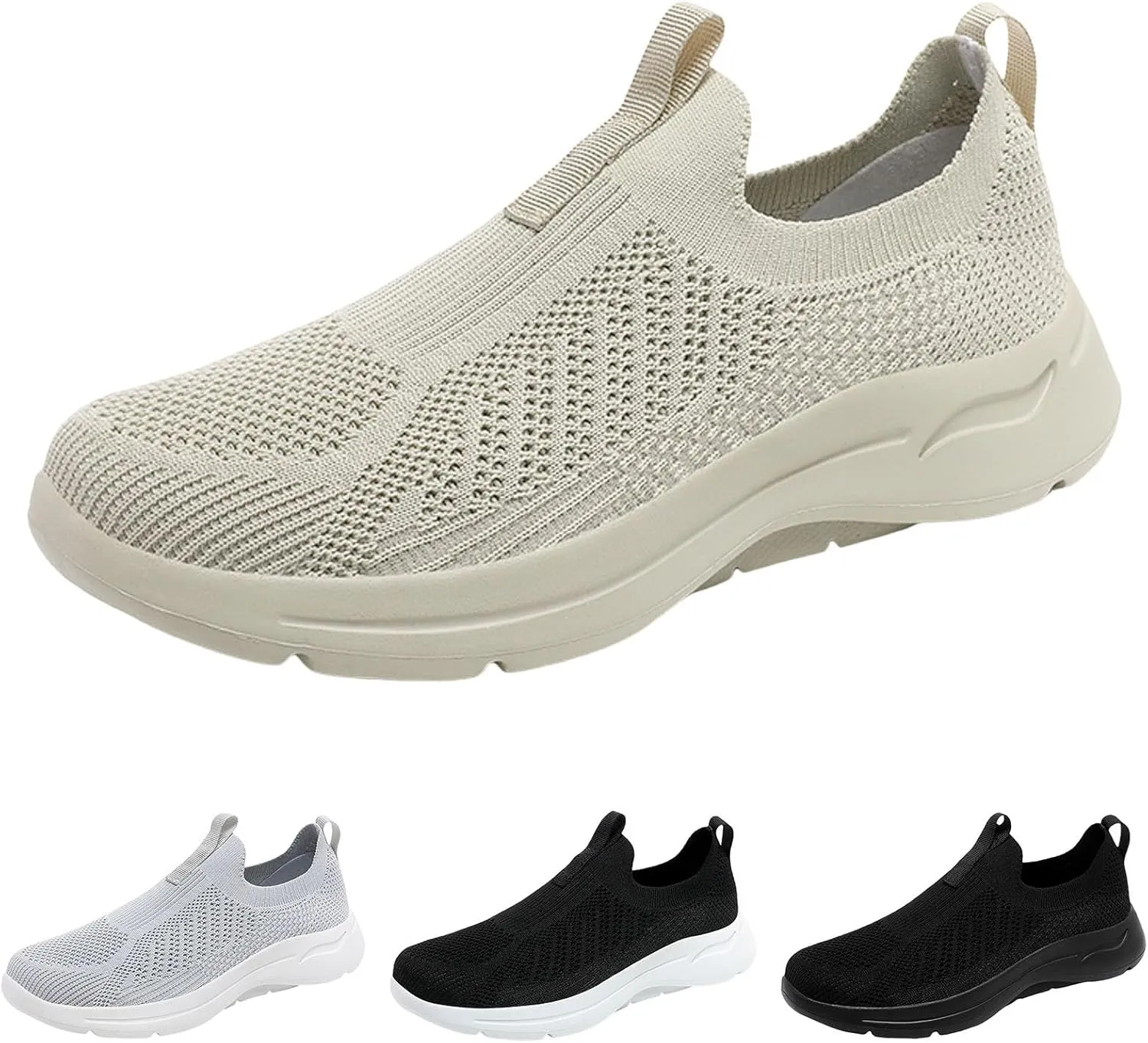 Men's Comfortable Canvas Shoes Comfortable Breathable Lightweight Tennis Shoe Outdoor Non Slip Jogging Sneakers