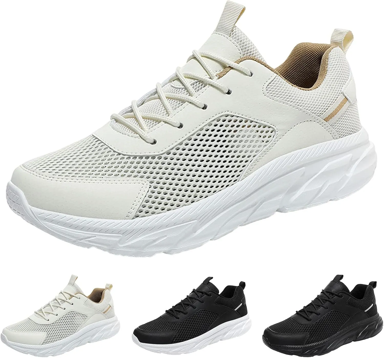 Men's Comfortable Canvas Shoes Lightweight Breathable Slip On Running Shoe Casual Soft Flat Soled Walking Shoes