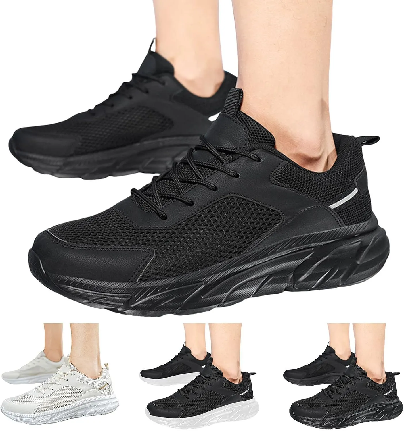 Men's Comfortable Canvas Shoes Lightweight Breathable Slip On Running Shoe Casual Soft Flat Soled Walking Shoes