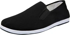 Men's Comfortable Canvas Shoes Lightweight Breathable Walking Shoe Gym Tennis Hook and Loop Orthopedic Sneakers