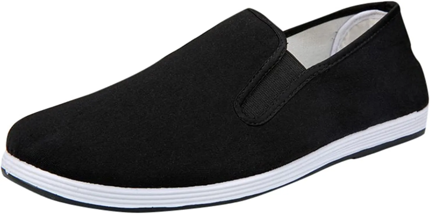 Men's Comfortable Canvas Shoes Lightweight Breathable Walking Shoe Gym Tennis Hook and Loop Orthopedic Sneakers