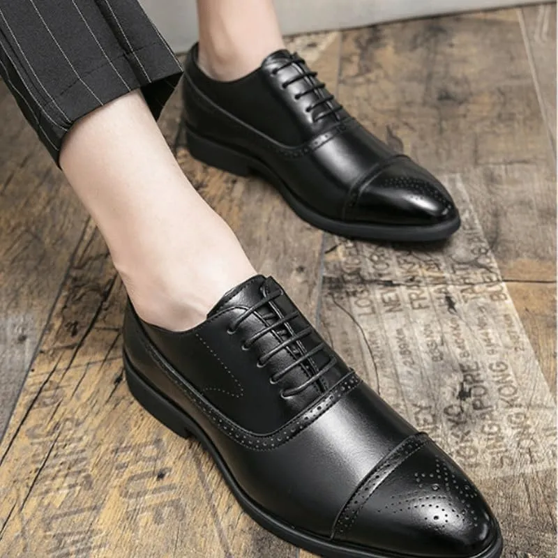 Men's Double Monk Strap Fashion Luxury Slip on Formal Business Shoes Men Formal Breathable Leather Oxfords
