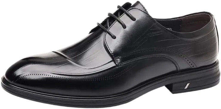 Men's Dress Leather Shoes Thick-Soled Cap Toe Business Shoes Toe Fashion Non-Slip Rubber Soft Sole Lace-ups Breathable Durability Polished Craft Shoes