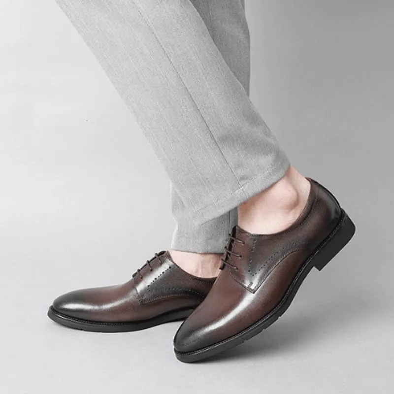 Men's Dress Shoes Genuine Leather Business Brogue Handmade Formal Oxfords Shoe Formal Business Oxford Weddings Prom