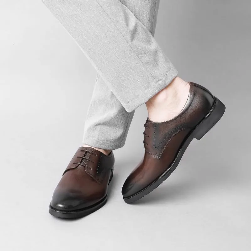 Men's Dress Shoes Genuine Leather Business Brogue Handmade Formal Oxfords Shoe Formal Business Oxford Weddings Prom