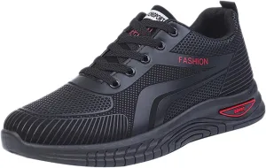 Men's Fashion Sneakers Mesh Lightweight Breathable Walking Shoes Non Slip Running Shoes Lace Up Tennis Shoes