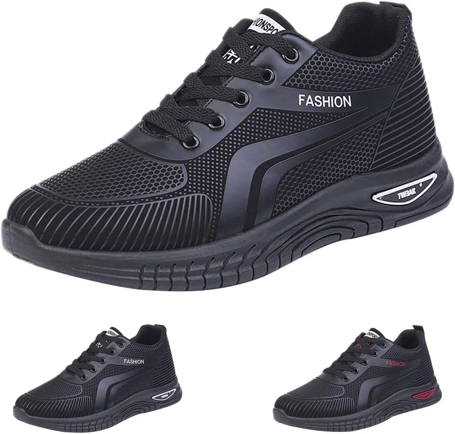 Men's Fashion Sneakers Mesh Lightweight Breathable Walking Shoes Non Slip Running Shoes Lace Up Tennis Shoes