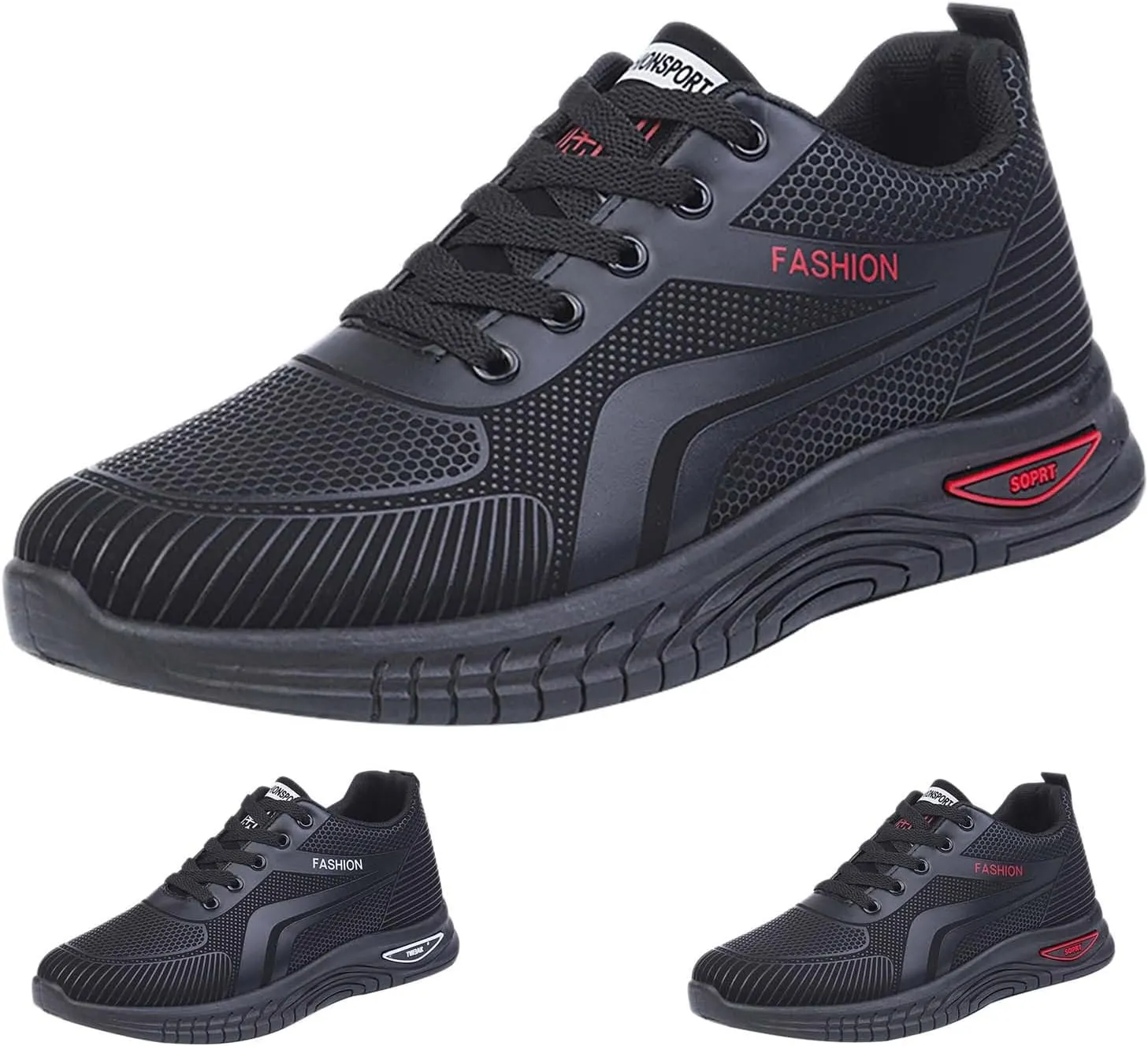 Men's Fashion Sneakers Mesh Lightweight Breathable Walking Shoes Non Slip Running Shoes Lace Up Tennis Shoes