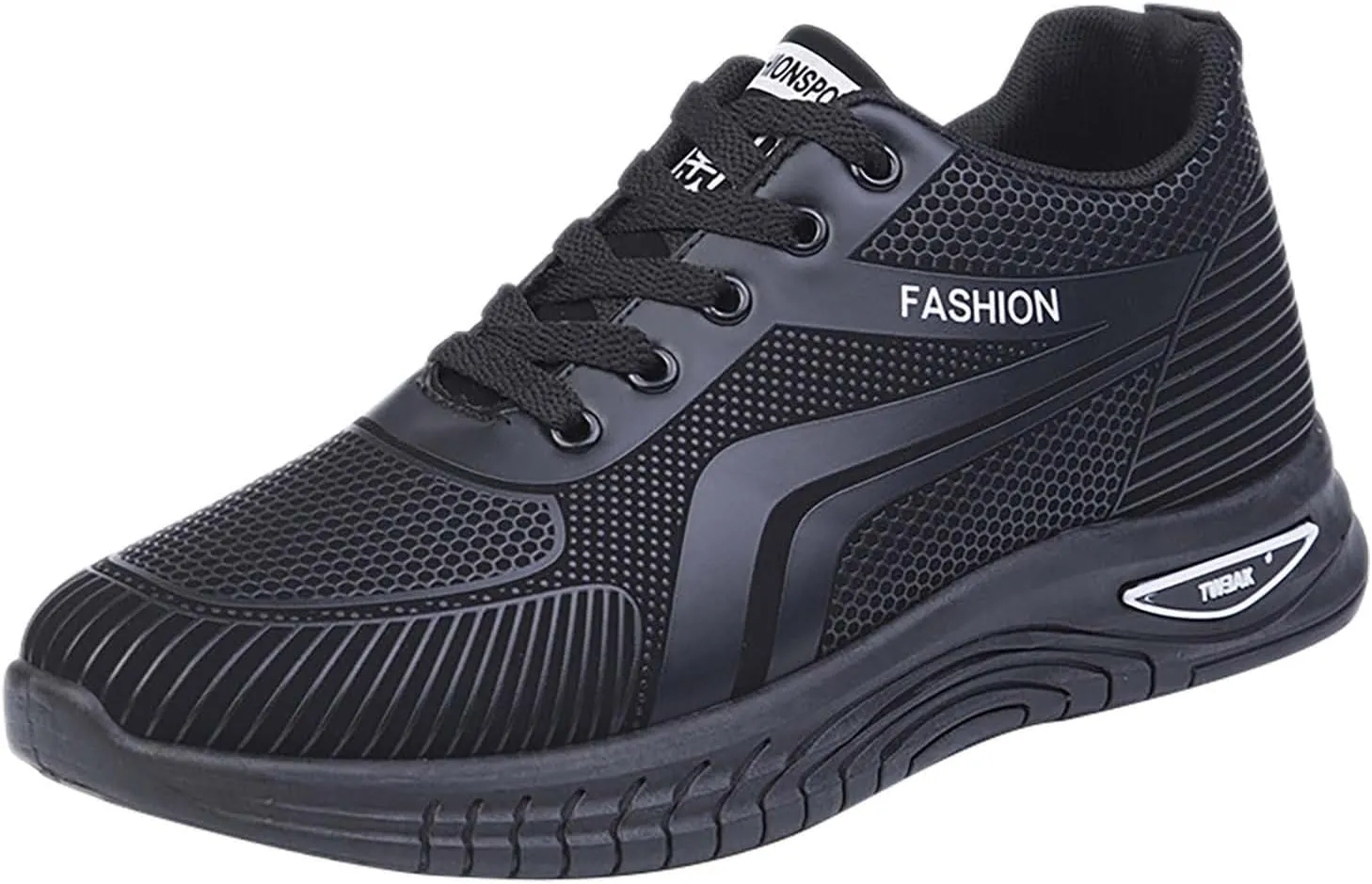 Men's Fashion Sneakers Mesh Lightweight Breathable Walking Shoes Non Slip Running Shoes Lace Up Tennis Shoes