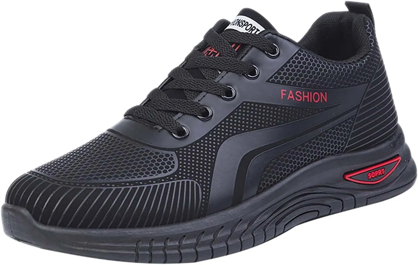 Men's Fashion Sneakers Mesh Lightweight Breathable Walking Shoes Non Slip Running Shoes Lace Up Tennis Shoes