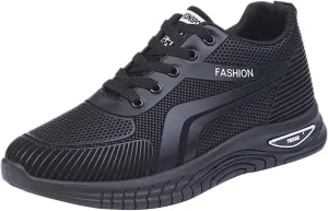 Men's Fashion Sneakers Mesh Lightweight Breathable Walking Shoes Non Slip Running Shoes Lace Up Tennis Shoes