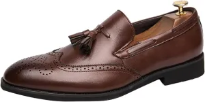 Men's Formal Shoes, Men's PU Leather Flat Shoes, Tassel Loafers, Comfortable Slip on Men's Party Formal Shoes
