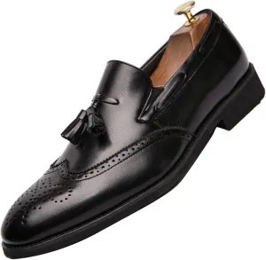 Men's Formal Shoes, Men's PU Leather Flat Shoes, Tassel Loafers, Comfortable Slip on Men's Party Formal Shoes