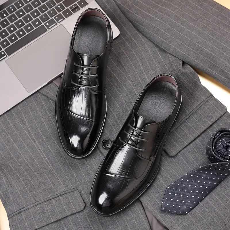 Men's Genuine Leather Derby Fashion Formal Tuxedo Walking Shoes