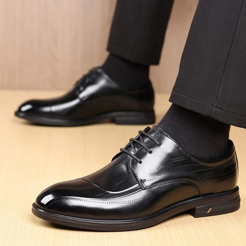 Men's Genuine Leather Derby Fashion Formal Tuxedo Walking Shoes