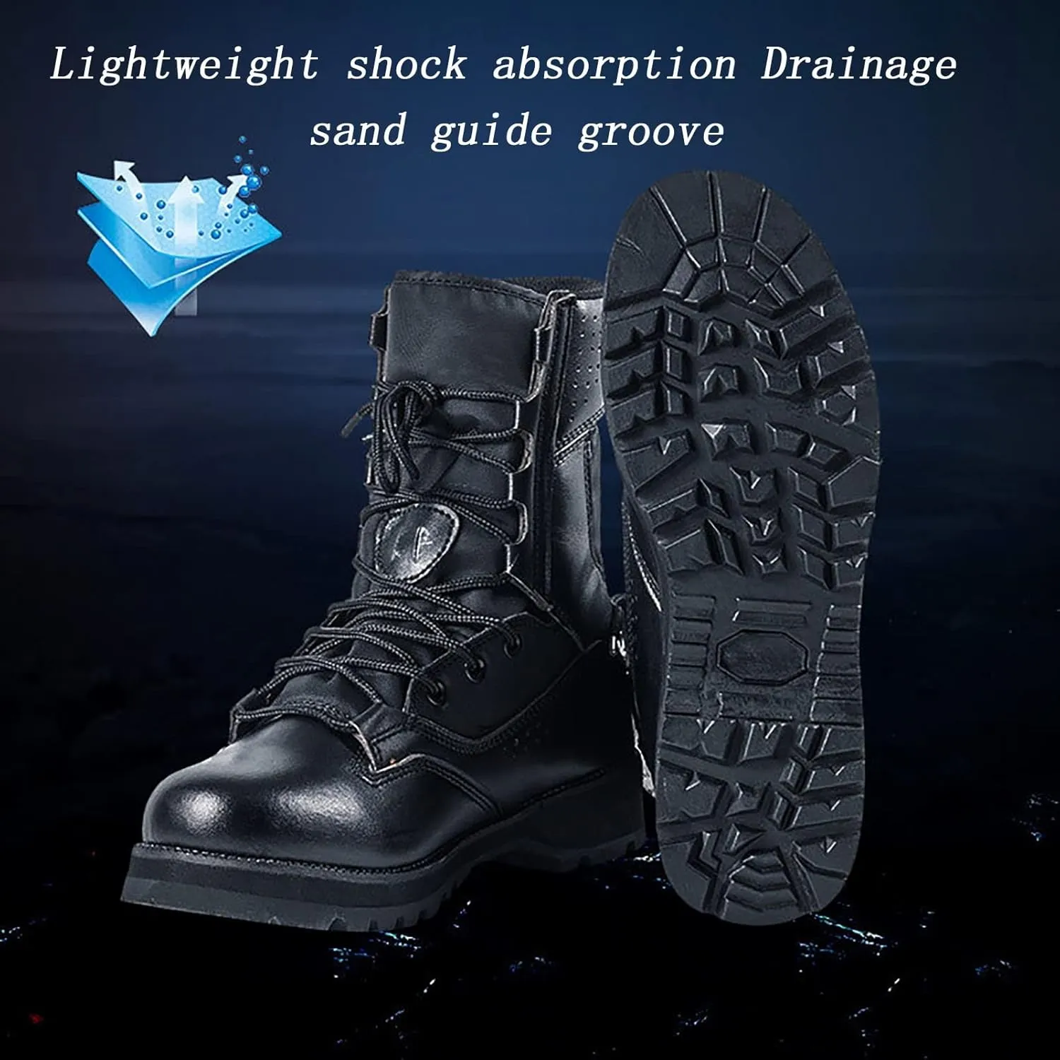 Men's High-top Tactical Military Boots, Spring Summer Outdoor Ultralight Waterproof Tactical Boots, Comfort Durable Non-slip Breathable Training Shoes