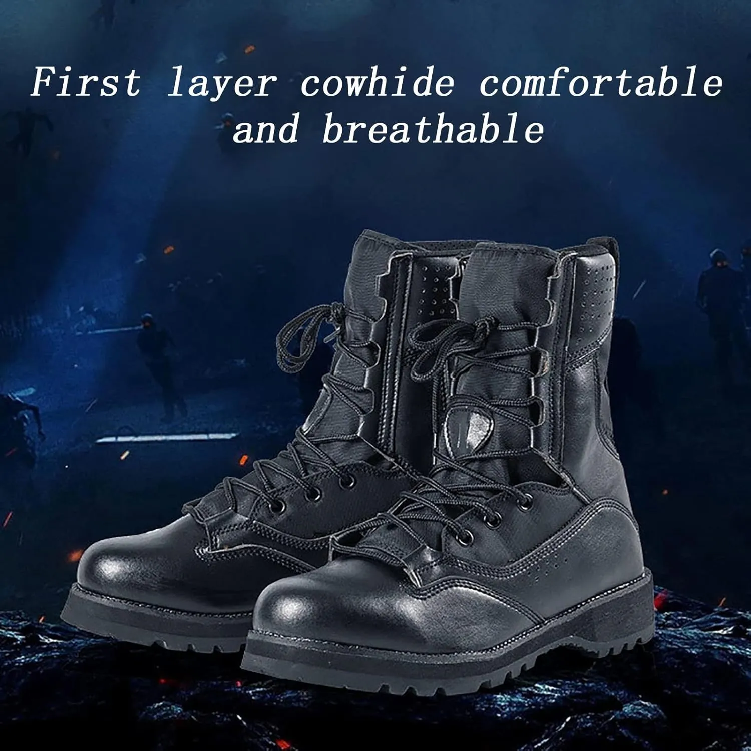 Men's High-top Tactical Military Boots, Spring Summer Outdoor Ultralight Waterproof Tactical Boots, Comfort Durable Non-slip Breathable Training Shoes