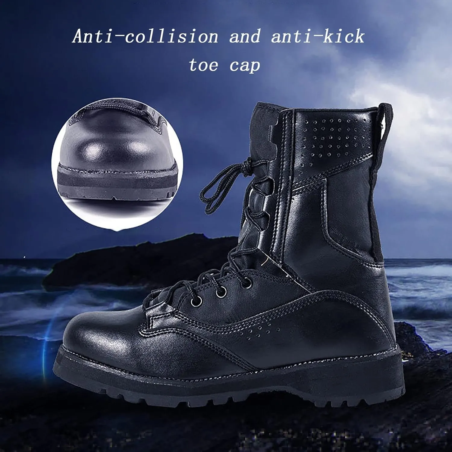 Men's High-top Tactical Military Boots, Spring Summer Outdoor Ultralight Waterproof Tactical Boots, Comfort Durable Non-slip Breathable Training Shoes