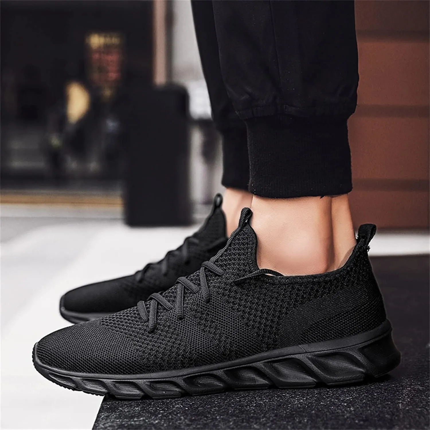 Men's Lace Up Memory Foam Sneakers Lightweight Breathable Slip On Running Shoe Men's Comfortable Canvas Shoes
