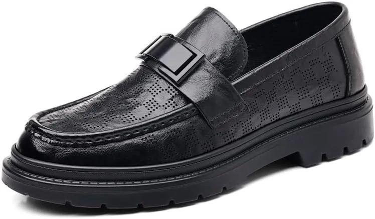 Mens Leather Dress Shoes Classic Formal Business Loafer Shoes Party Wedding Formal Derby Shoes for Men(7)