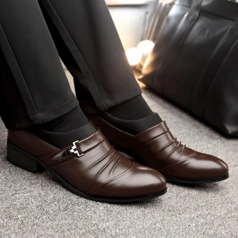 Men's Patent Leather Formal Business Oxford Dress Shoes Comfort Handmade Round Toe Slip On Non-Slip Lug Sole Lace-Up Formal Derby Shoes