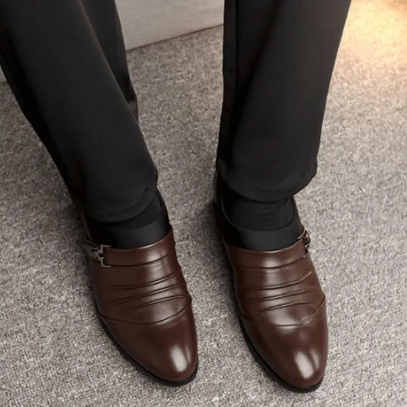 Men's Patent Leather Formal Business Oxford Dress Shoes Comfort Handmade Round Toe Slip On Non-Slip Lug Sole Lace-Up Formal Derby Shoes
