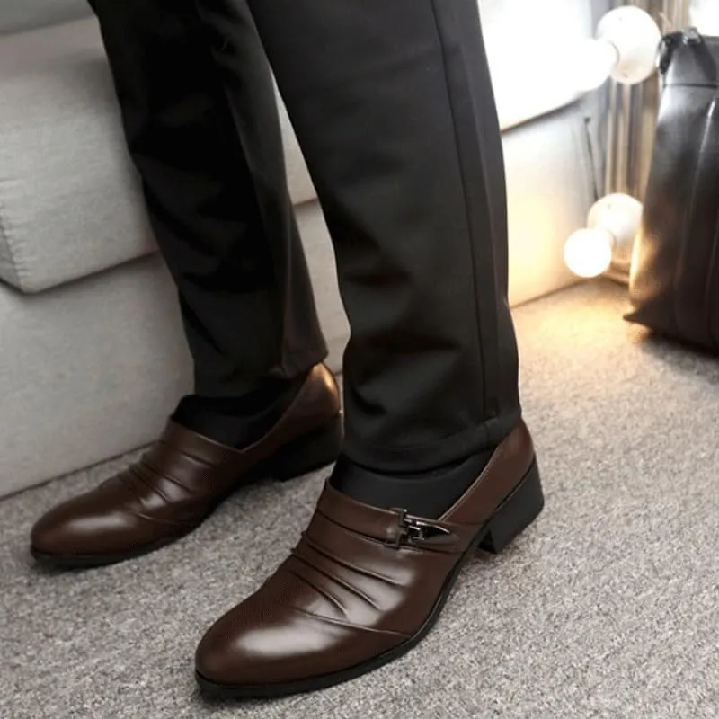 Men's Patent Leather Formal Business Oxford Dress Shoes Comfort Handmade Round Toe Slip On Non-Slip Lug Sole Lace-Up Formal Derby Shoes