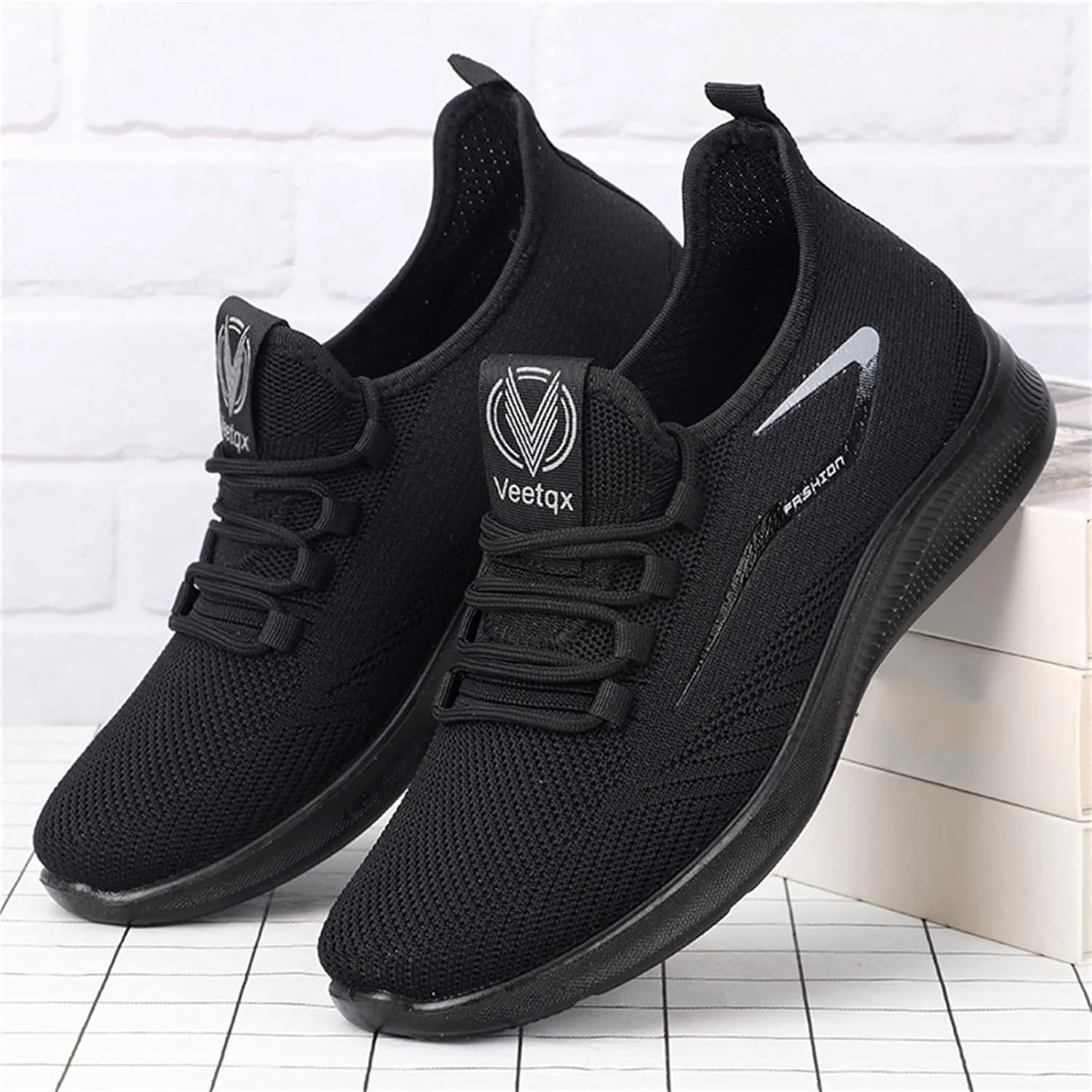 Men's Reathable Stretch Canvas Shoes Casual Sneaker Mesh Breathable Walking Shoe Arch Support Plantar Fasciitis