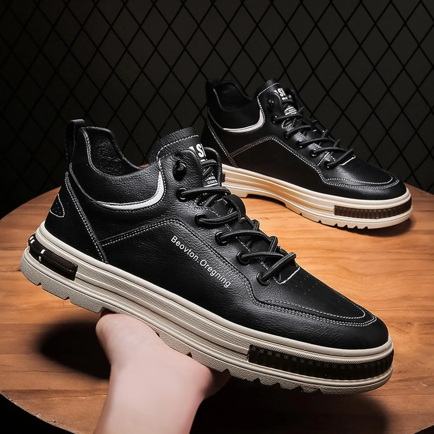 Men's Reathable Stretch Canvas Shoes Comfortable Breathable Lightweight Tennis Shoe Business Formal Dress Shoes