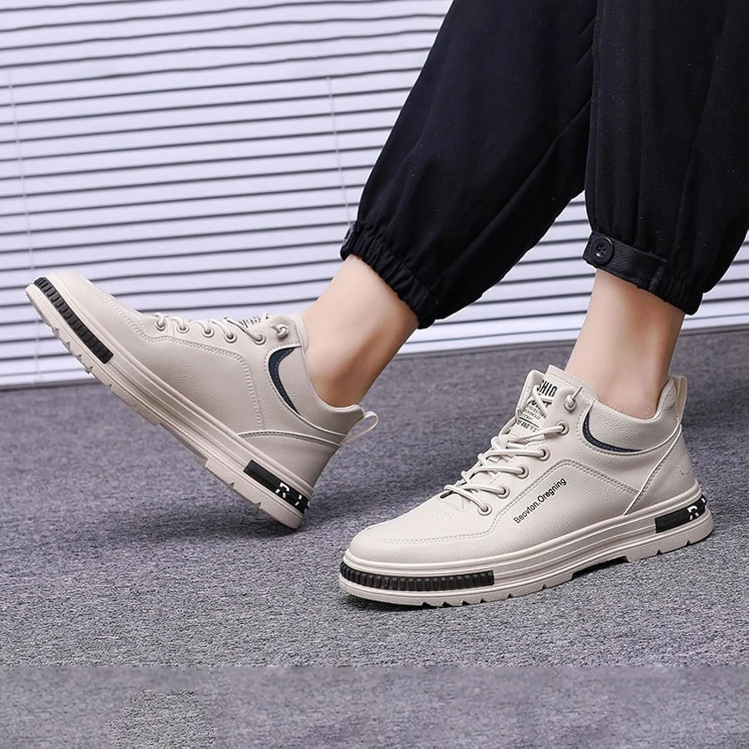Men's Reathable Stretch Canvas Shoes Comfortable Breathable Lightweight Tennis Shoe Business Formal Dress Shoes