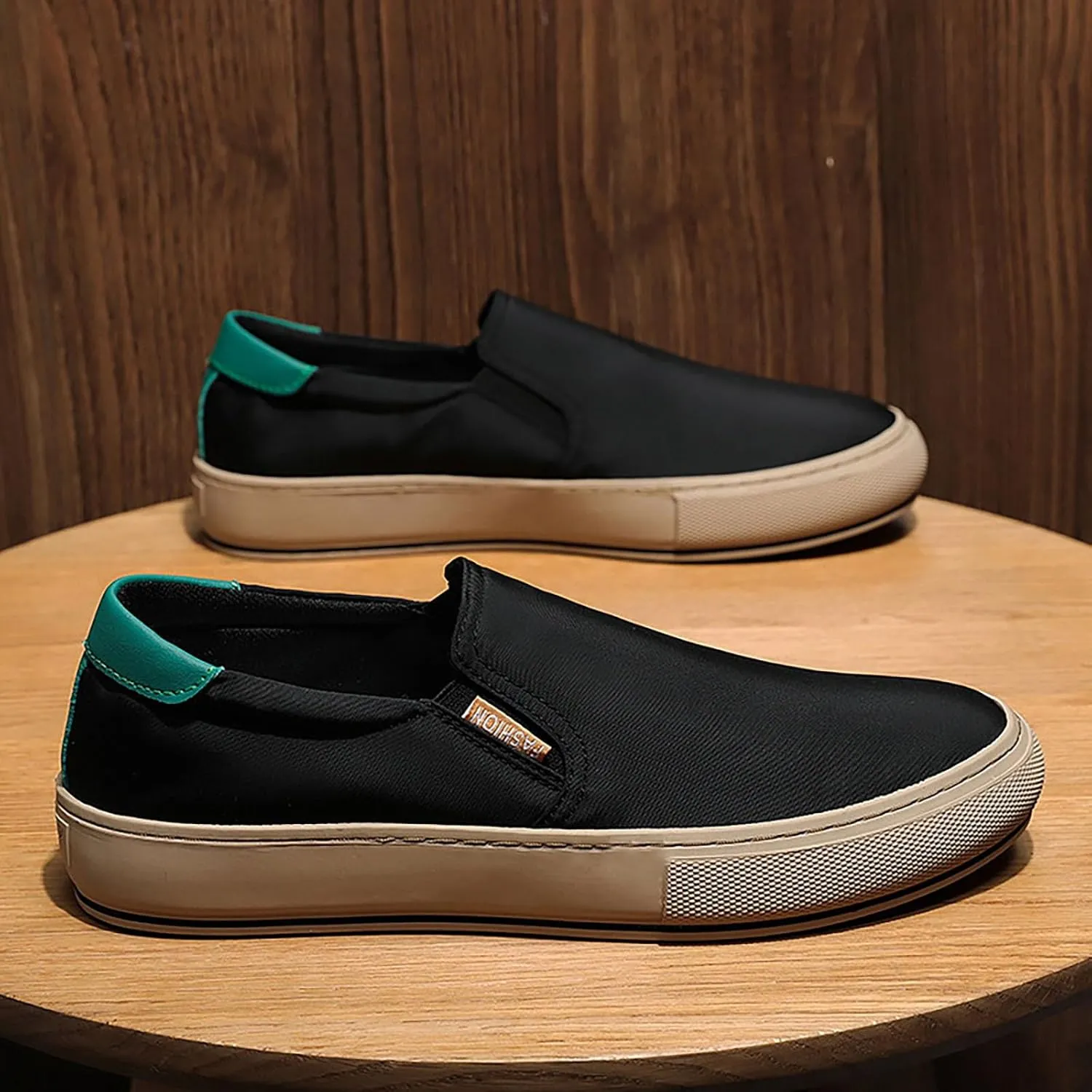Men's Reathable Stretch Canvas Shoes Lightweight Breathable Slip on Running Shoe Business Casual Versatile Shoes