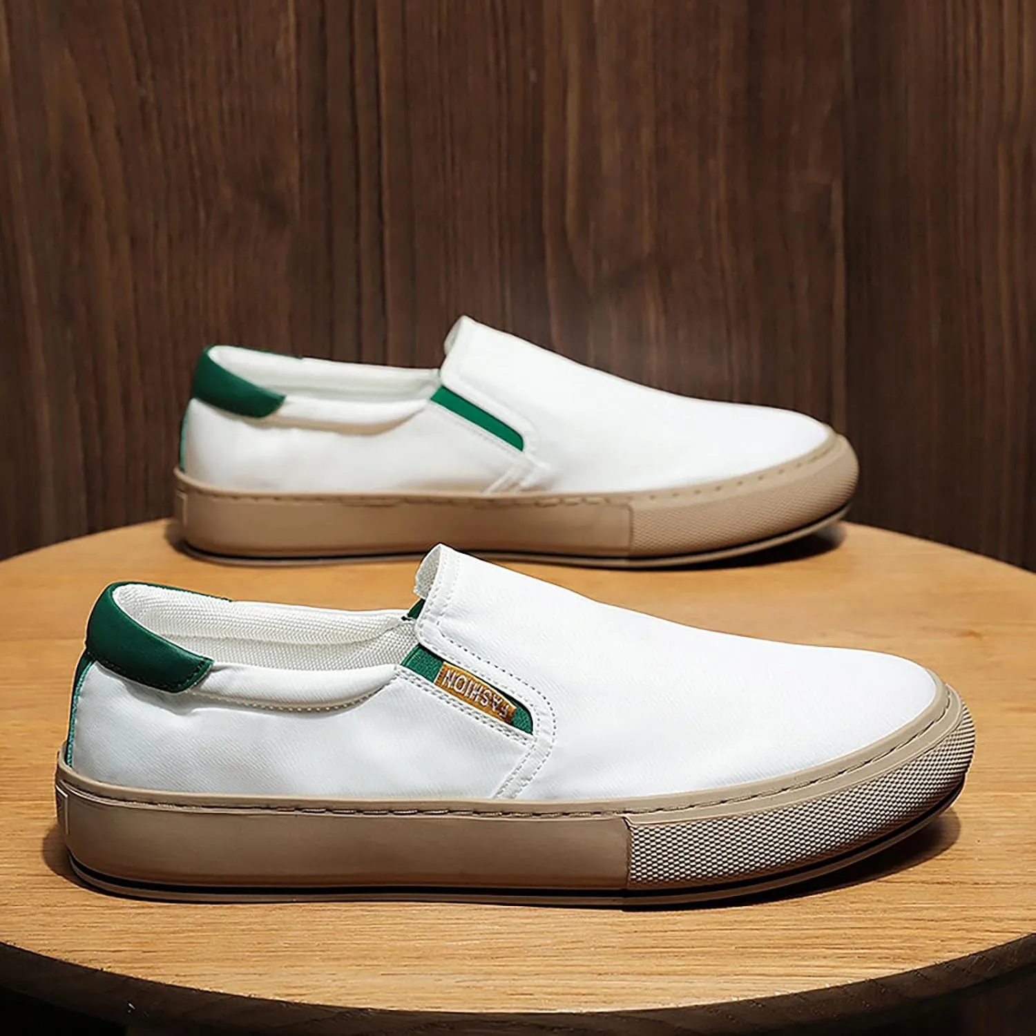 Men's Reathable Stretch Canvas Shoes Lightweight Breathable Slip on Running Shoe Business Casual Versatile Shoes