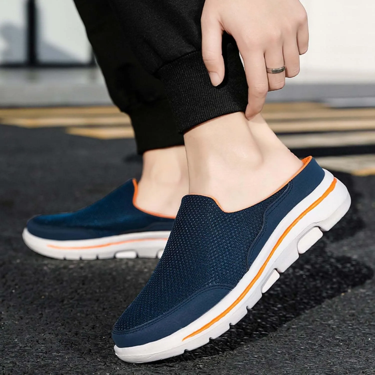 Men's Reathable Stretch Canvas Shoes Lightweight Breathable Walking Shoe Gym Tennis Business Formal Dress Shoes