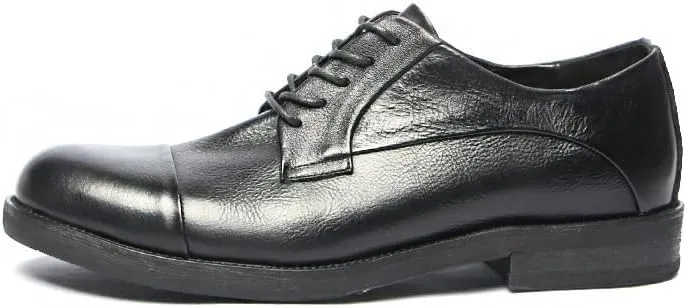 Men's Retro Dress Shoes Polished Craft Leather Upper Men's Lace-ups Rubber Soft Sole Round Toe Fashion Shoes Stable Grippy Breathable Lining Shoes