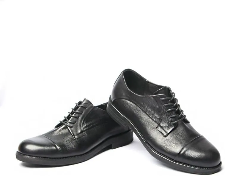 Men's Retro Dress Shoes Polished Craft Leather Upper Men's Lace-ups Rubber Soft Sole Round Toe Fashion Shoes Stable Grippy Breathable Lining Shoes